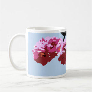 Körsbärsröd blommarmugg kaffemugg
