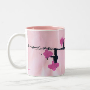 Körsbärsröd blommarmugg Två-Tonad mugg