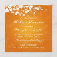 Körsbärsröd blommarorange för elegant baby shower