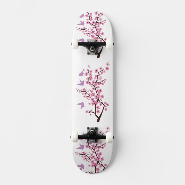Körsbärsröd blommarSkateboard Skateboard Bräda 19,5 Cm (Framsida)
