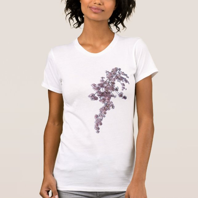 Körsbärsröd blommarskjorta t-shirt (Framsida)