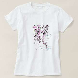 Körsbärsröd blommarT-tröja T Shirt