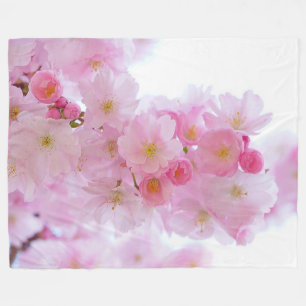 Körsbärsröd blommarullfilt fleecefilt