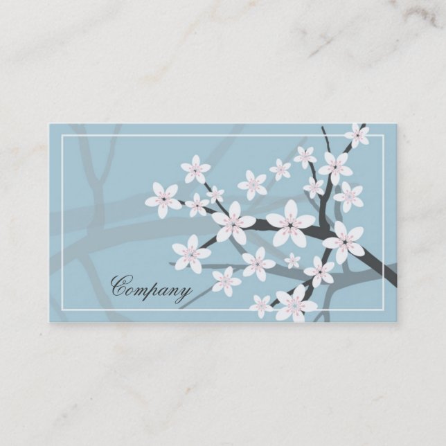 Körsbärsröd blommarvisitkort visitkort (Framsida)