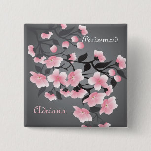 Körsbärsröd brudtärna för blommar (Sakura) Knapp