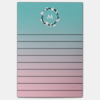 Körsbärsröd fodrad blomkranOmbre Monogram