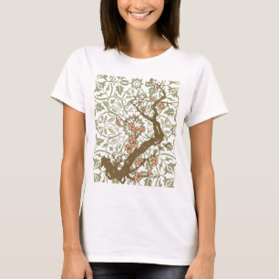 Körsbärsröd gren i rosor t shirt
