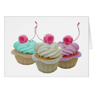 Körsbärsröd muffins hälsningskort