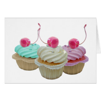 Körsbärsröd muffins hälsningskort