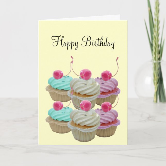 Körsbärsröd muffins kort (Framsida)