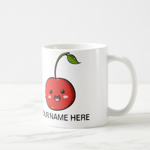 Körsbärsröd mugg för Kawaii frukt