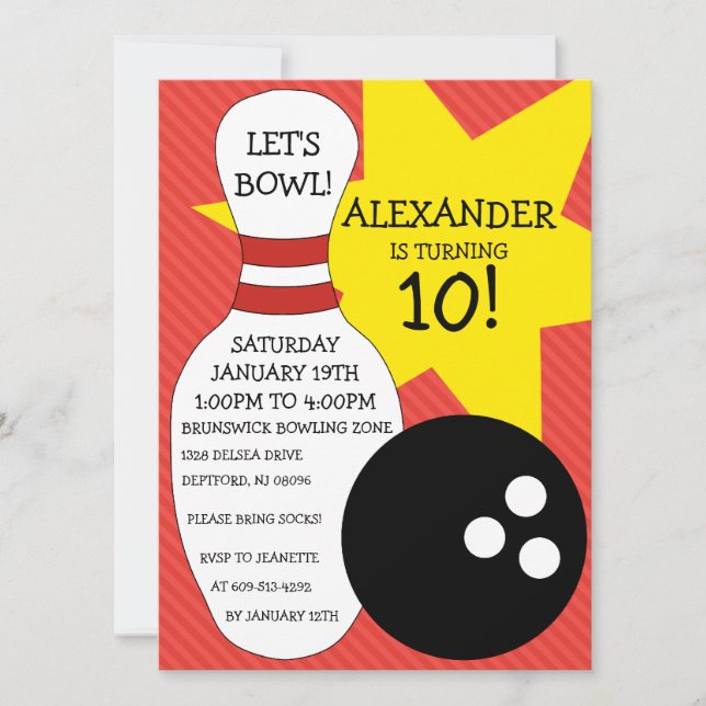 Körsbärsröd röd födelsedagsfest för inbjudningar (Framsida)