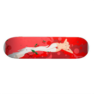 Körsbärsröd rödhårig mini skateboard bräda 18,7 cm