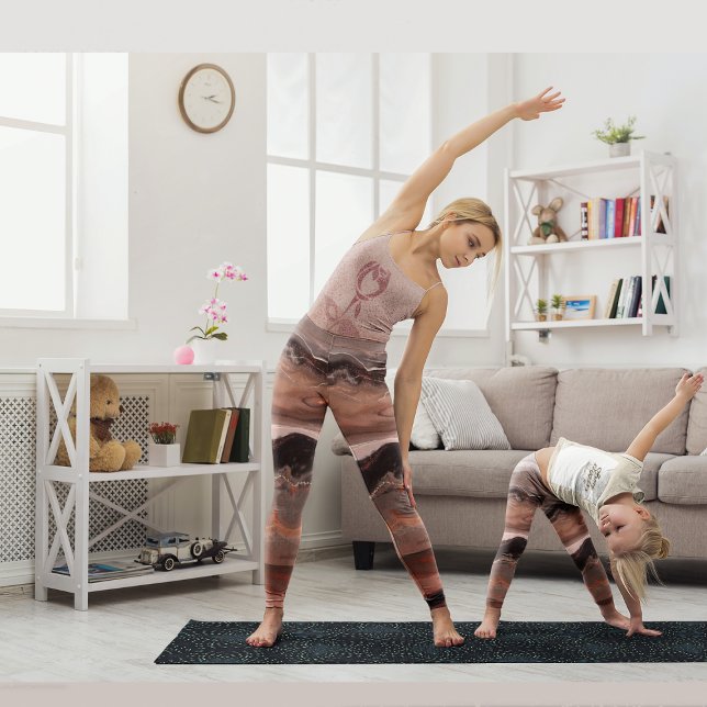 Körsbärsröd, rosa marmor leggings (Skapare uppladdad)