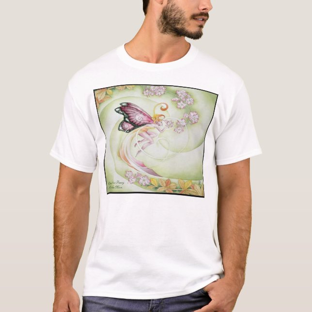 Körsbärsröd skjorta för blommarfe T T Shirt (Framsida)