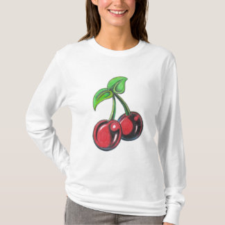 Körsbärsröd skjorta för långärmad T T-shirt
