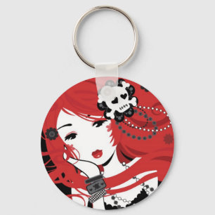 Körsbärsröd skotthåll Keychain Nyckelring