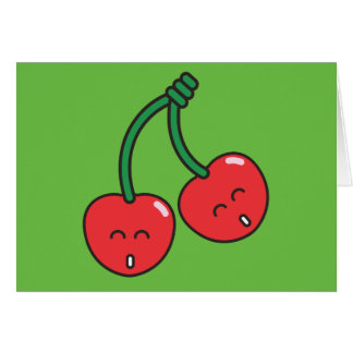 Körsbärsröd twillingar hälsningskort