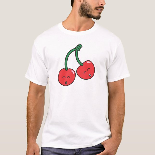 Körsbärsröd twillingar t-shirt (Framsida)