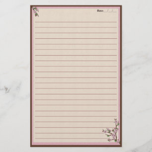Körsbärsröda blommar brevpapper