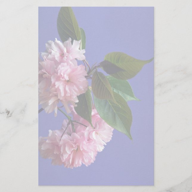 Körsbärsröda blommar brevpapper (Framsida)