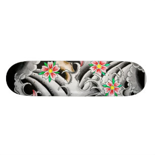 Körsbärsröda blommar mini skateboard bräda 18,7 cm