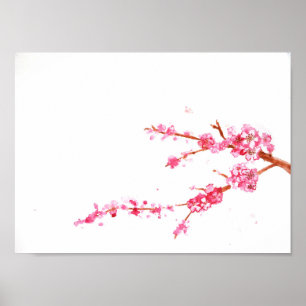 Körsbärsröda blommar poster