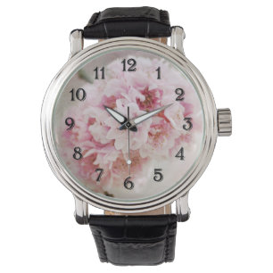 Körsbärsröda blommarblommor armbandsur