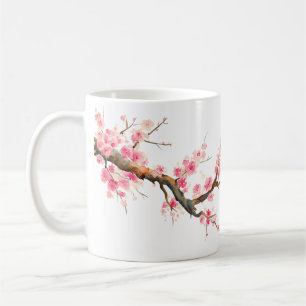 Körsbärsröda blommarblommor kaffemugg