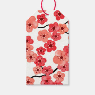 Körsbärsröda blommargåvamärkre presentetikett