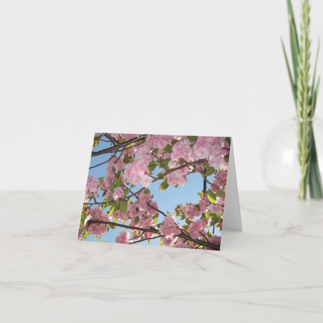 Körsbärsröda blommarnotecards kort (Framsida)