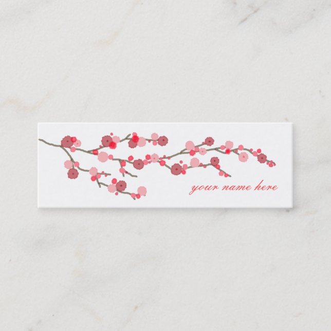 Körsbärsröda blommartelefonkort (Framsida)