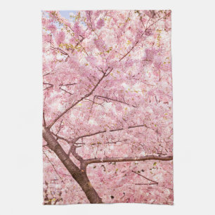Körsbärsröda blommarträd kökshandduk