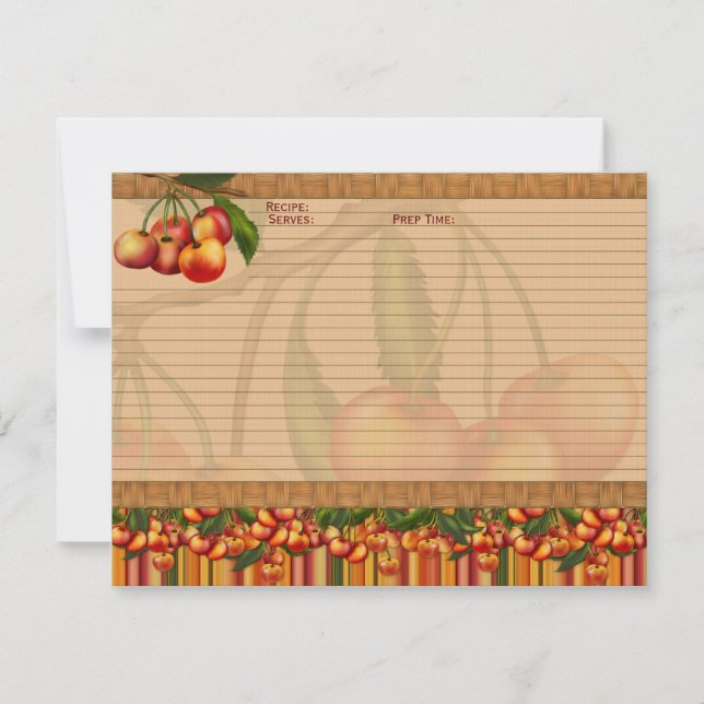 Körsbärsröda receptkort inbjudningar (Framsida)