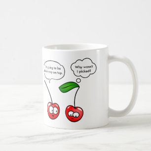 Körsbärsröda vitsar kaffemugg