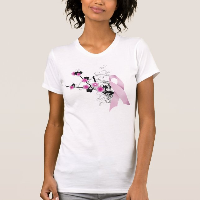 Körsbärsrött blommarband tee shirt (Framsida)