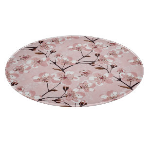 Körsbärsrött blommarblommamönster