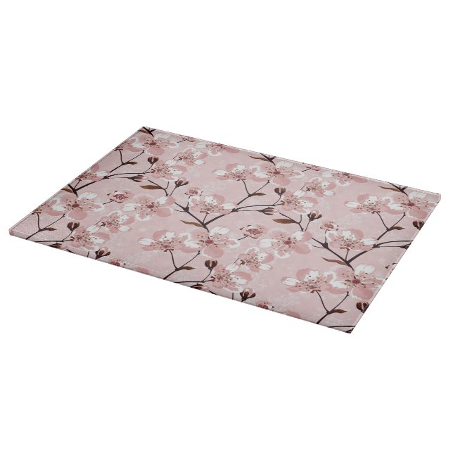 Körsbärsrött blommarblommamönster (Hörn)