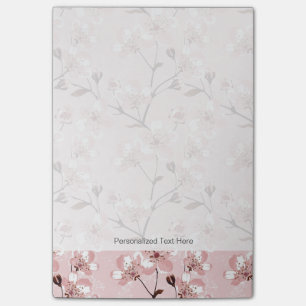 Körsbärsrött blommarblommamönster post-it block