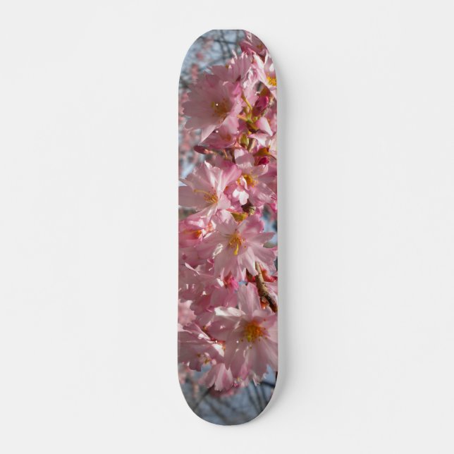 Körsbärsrött blommardäck old school skateboard bräda 18 cm (Framsida)
