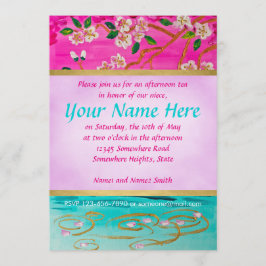 Körsbärsrött blommargrenSakura vatten skvalpar Inbjudningar