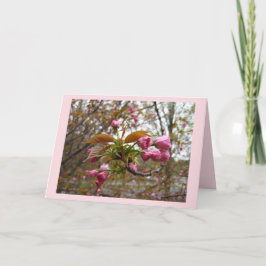 Körsbärsrött blommarhälsningkort kort
