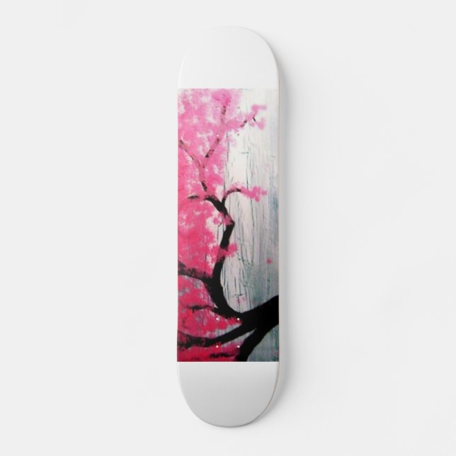 Körsbärsrött blommarträd skateboard bräda 20 cm (Framsida)