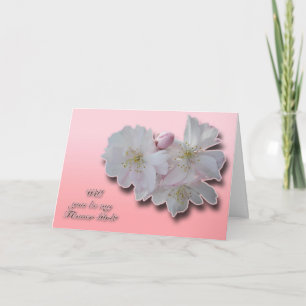 Körsbärsrött kort för blommarbrudtärnaförfrågan
