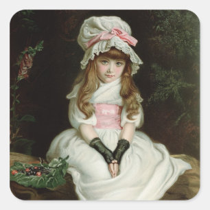 Körsbärsrött moget, D 1879 Fyrkantigt Klistermärke