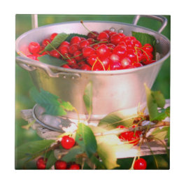 Körsbärsskörd, trädgårdsodling Rosalinde Kakelplatta