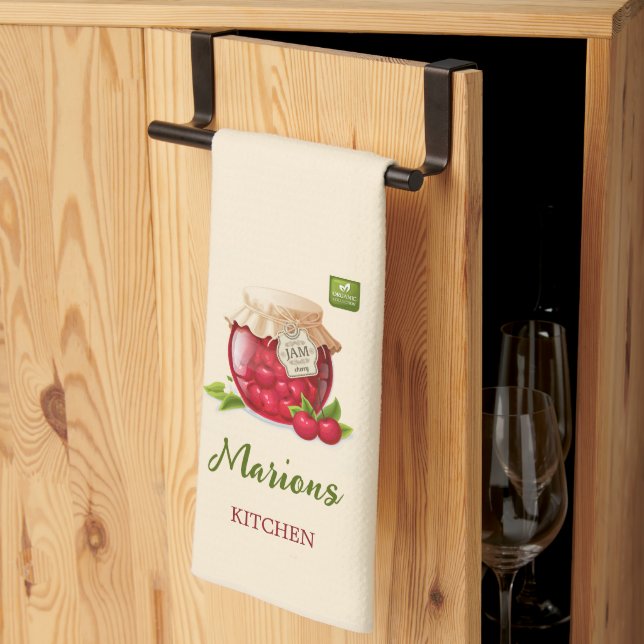 Körsbärstema handduk för köket kökshandduk (Thirds Fold)