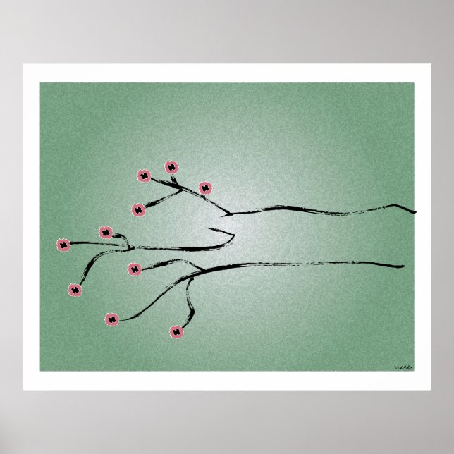 Körsbärsträdsutskrift Poster (Framsidan)