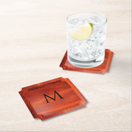 Körsbärsträtextur anpassad monogram. underlägg papper