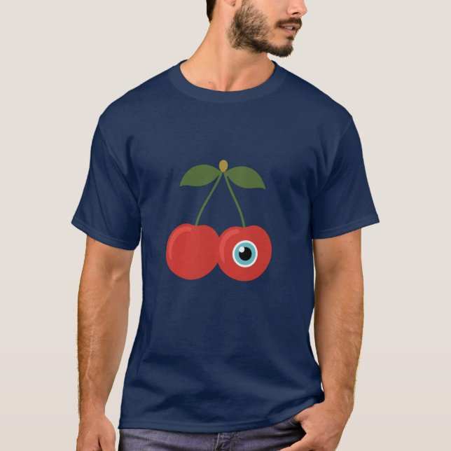 Körsbärsutlänning – Söt Surreal Fruktkonst T Shirt (Framsida)